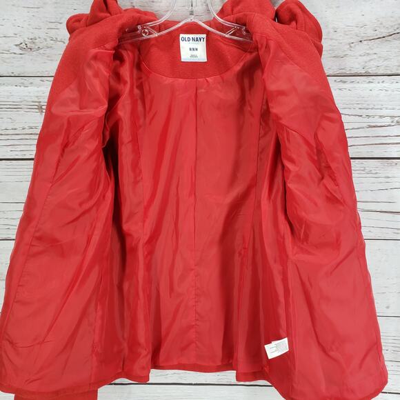 Old Navy Women's Red Ruffle Collar Pockets Wool Blend Jacket Size Medium - Picture 4 of 12